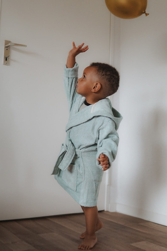 Szlafrok dziecięcy z kapturkiem Ultra Soft Yosoy - szałwiowy