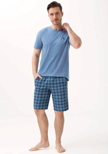 803 Piżama męska Luna -  niebieski