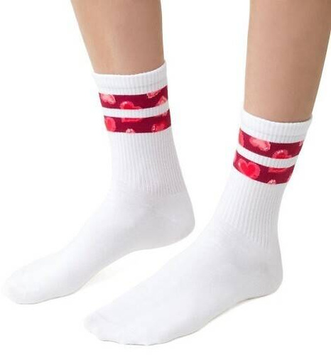 Art.136 Skarpety damskie Walentynkowe Steven - 119 białe 
