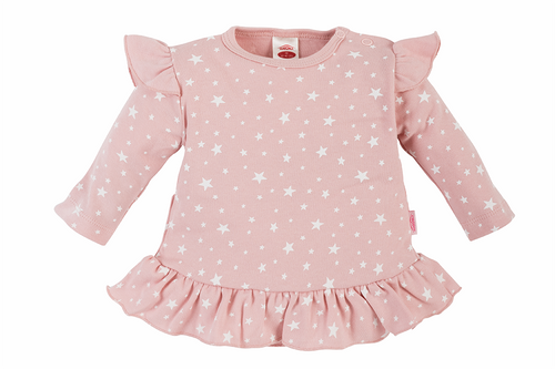 40229PR "Stars" Tunika z falbanką Makoma pudrowy róż 