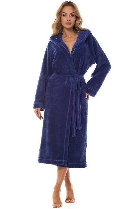 2412 Night Szlafrok Damski długi L&L - navy