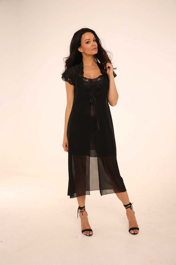 470 Alison Peniuar szlafrok damski Forex - czarny