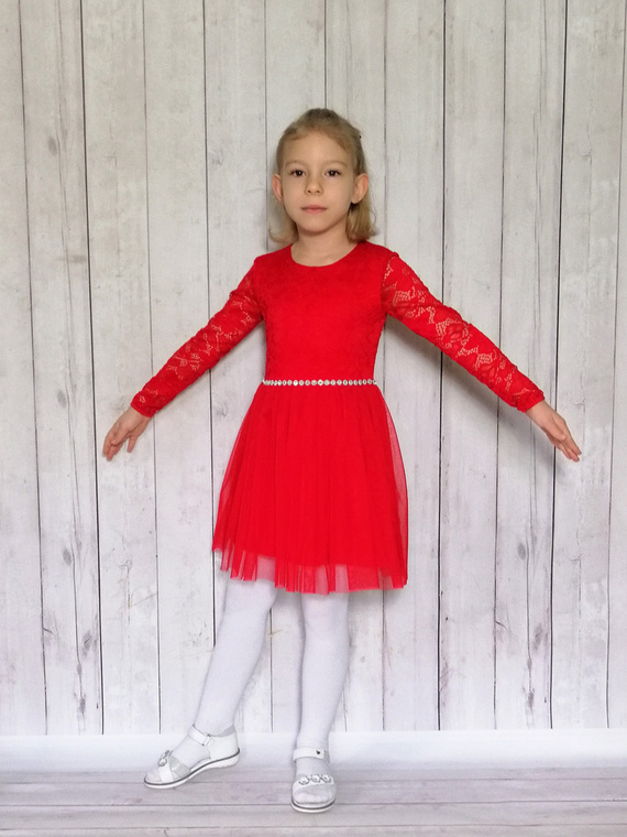 Angel II Sukienka długi rękaw Bambarillo czerwony