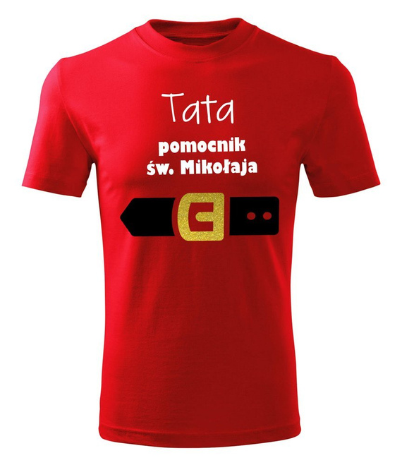 "Tata pomocnik św. Mikołaja" koszulka męska świateczna Moocha
