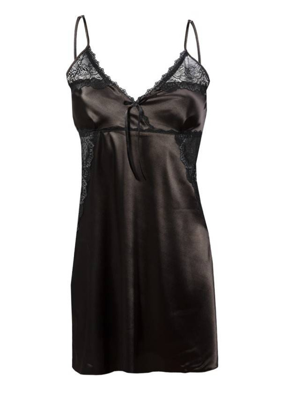 Hana 2 Halka satynowa koszulka damska DKaren - czarny