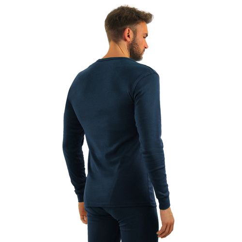 111 Podkoszulek bawełniany z długim rękawem Sesto Senso- granatowy