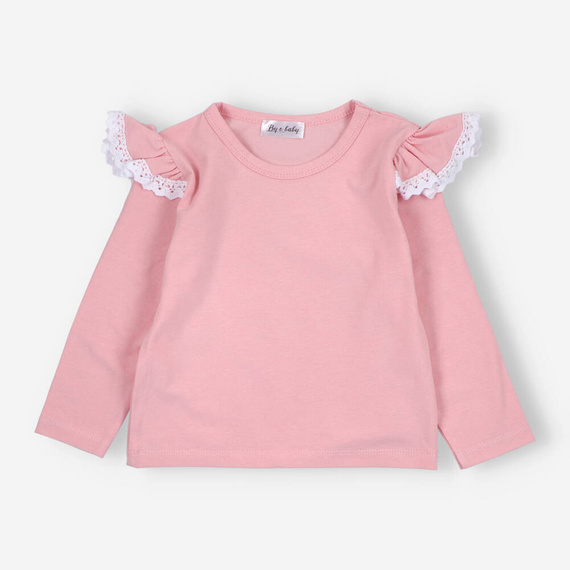 BOB-0003 dziewczęca bluzka z długim rękawem By o Baby różowy