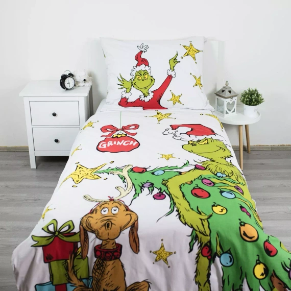 Pościel Grinch Grinchmas JF24 140x200 bawełniana 100% Grinch zamek