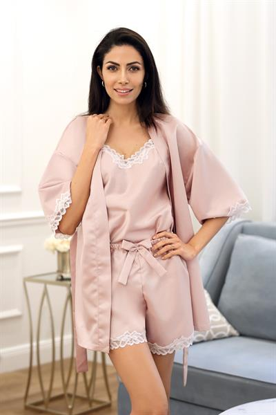 Kiri szlafrok damski Unikat pudrowy róż
