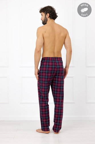 Italian Fashion Brajan Spodnie męskie Mega Soft bawełniane w kratę