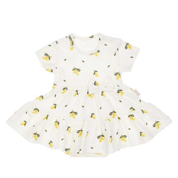 212159 Tola Sukienko-body z krótkim rękawem Nicol - kremowy