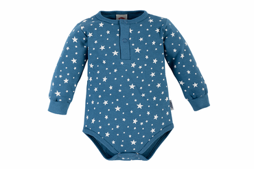 03229PB "Stars" Body polo z długim rękawem Makoma niebieski