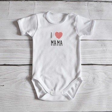 Body krótki rękaw "I <3 mama" Moocha białe