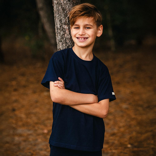 T-shirt dziecięcy oversize Eevi Simply Comfy 100% bawełna- granatowa