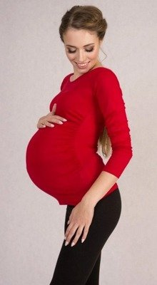 947 Bluzka ciążowa 3/4 rękaw MIRACLE- czerwona