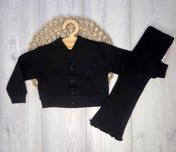 Bomberka BS006 Mamatti 97% bawełna, napy – stylowy komplet, czarny