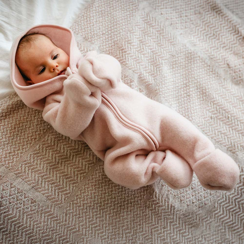 Kombinezon dziecięcy merino Eevi 100% wełna ciepły oddychający- różowy