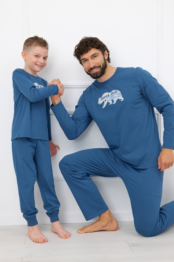 Piżama Chłopięca Italian Fashion Kasim 100% Bawełna Długa- jeansowa