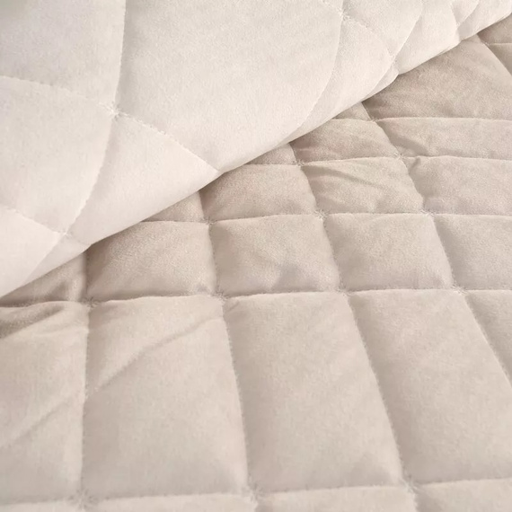 Ria 6 Narzuta welurowa dekoracyjna na łóżko Eurofirany kremowy