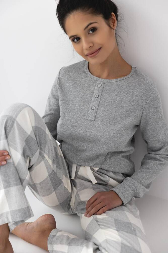 Sensis Vesper Piżama damska - szary-śmietankowy