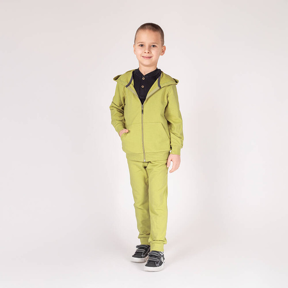 169542 Bluza dresowa z kapturem Nicol - limonkowy