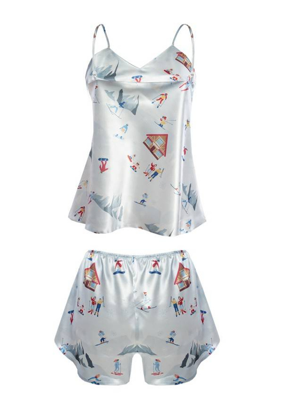 DK-KK Christmas Komplet Damski Piżama DKaren - błękit 015