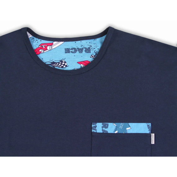 2660/10 Piżama Męska długi rękaw i spodnie Sesto Senso - granat