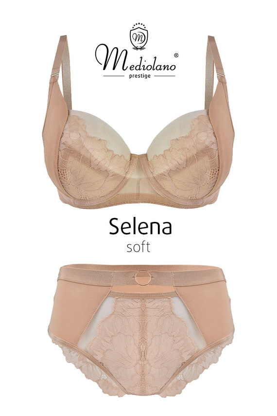 Mediolano Selena Soft 19265 Beżowy Biustonosz Soft Koronkowy