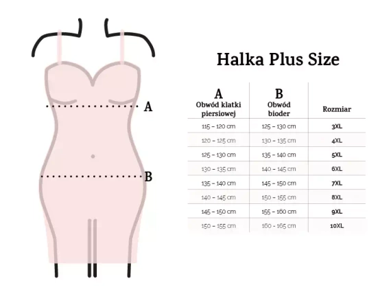 Harper Plus Size Satynowa halka, wąskie ramiączko DKaren srebrny