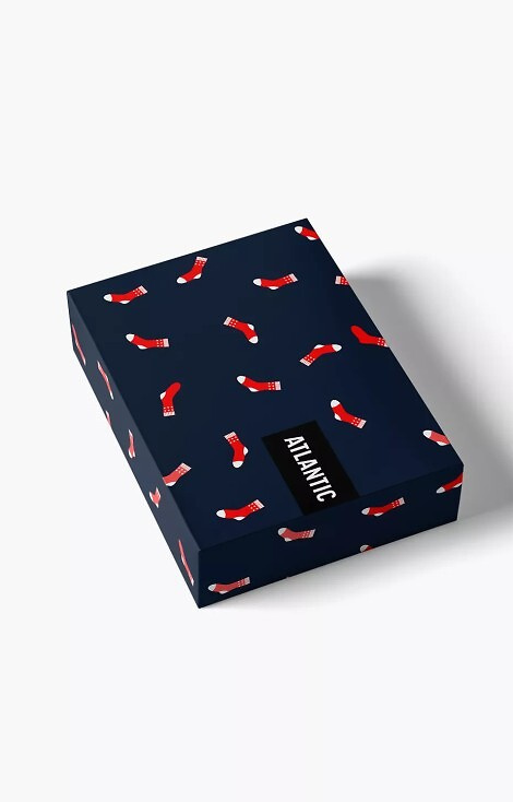 2GMB-010 Bokserki męskie Atlantic – bawełniane, świąteczny wzór, 2-pak