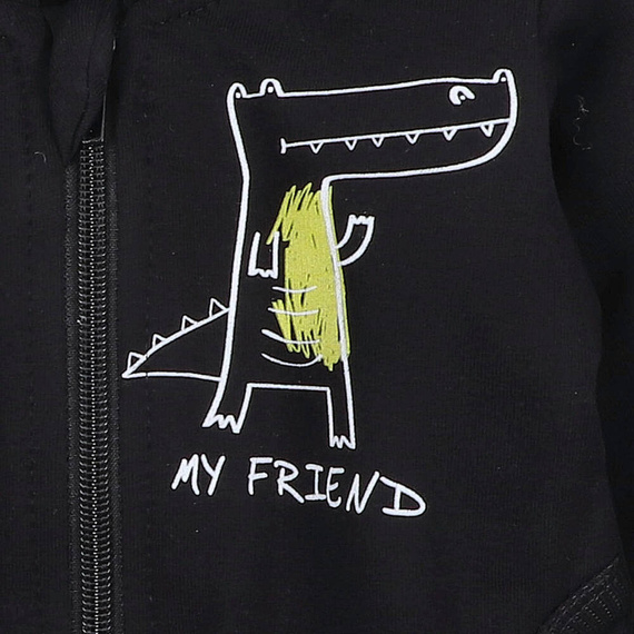 ABN-3697 Crocodiles Bluza dresowa  z bawełny organicznej Nini czarny