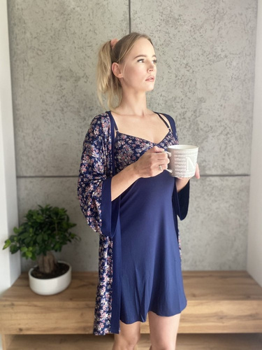 465 Mia Koszula nocna na ramiączkach Forex - granatowy
