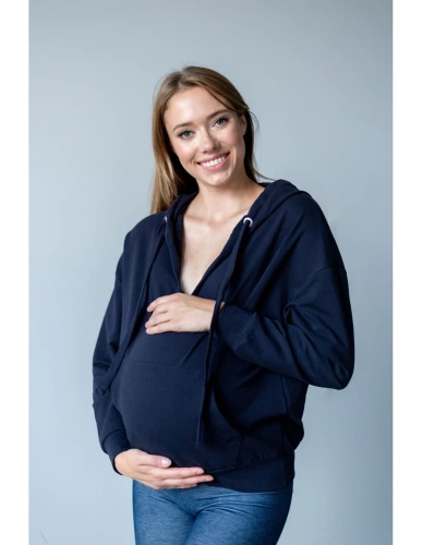 502 Bluza ciążowa z kapturem MIRACLE- granat