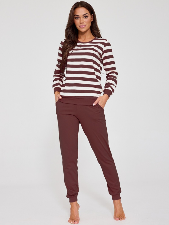 Piżama damska Cornette Molly 635/475 czekoladowa 100% bawełna – komfort