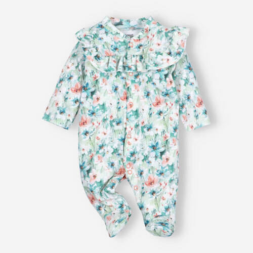 ABN-4247/KWI Flowers Pajacyk z bawełny organicznej Nini druk