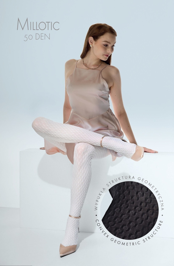 Millotic 3D Rajstopy 50 den Knittex -grafitowy