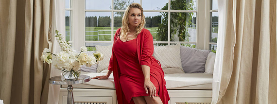 Song Szlafrok Damski 3/4 rękaw Italian Fashion - czerwony