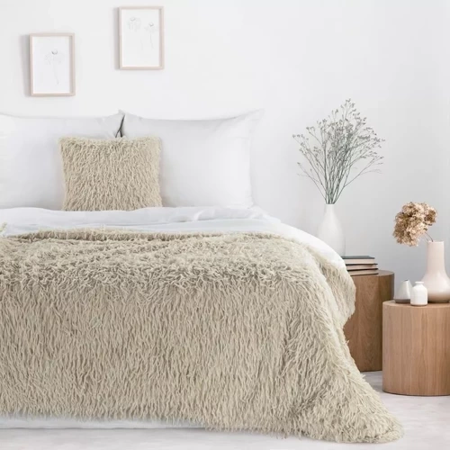 Adore Koc narzuta włochacz futrzak Eurofirany beżowy