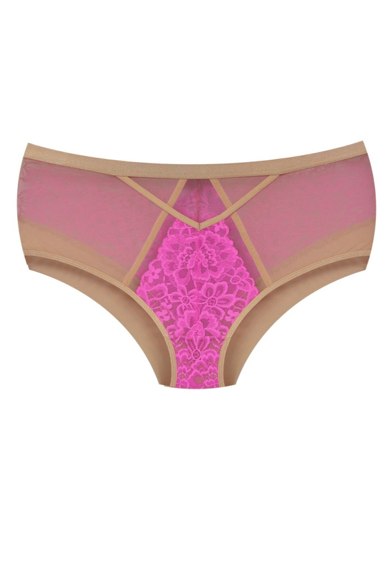 Mediolano Crazy Pink 19249 Figi Pełne Koronkowe Beżowo-Różowe