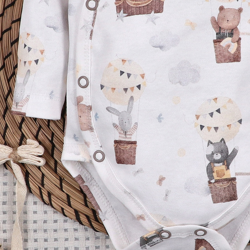 ABN-5651 Bawełniane body kopertowe Balloon Friends Nini organic 100% PL produkcja