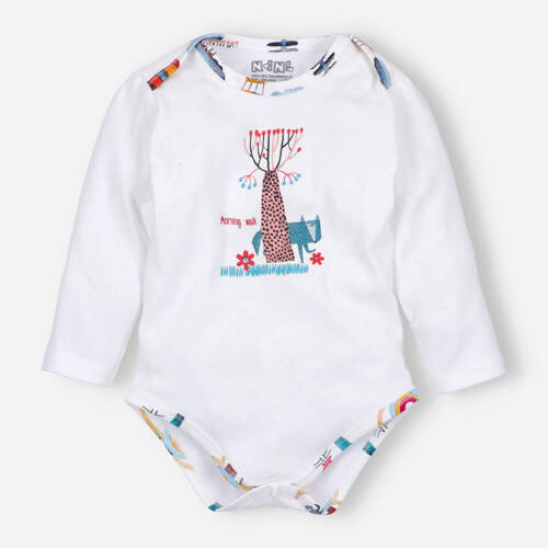 Kolorowy Las Body z bawełny organicznej Nini ecru