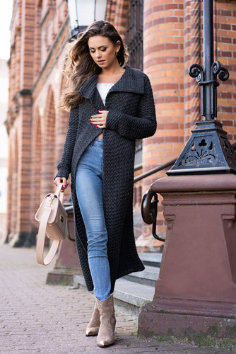 Mayamino Sweter, kardigan damski Merribel - graphite 