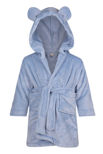 Teddy Szlafrok dziecięcy z uszkami ByShelly - błękitny