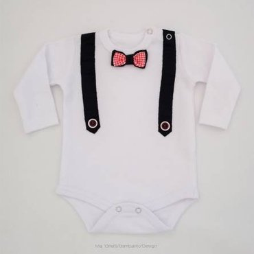 Szelki Body z długim rękawem Bambarillo czerwony