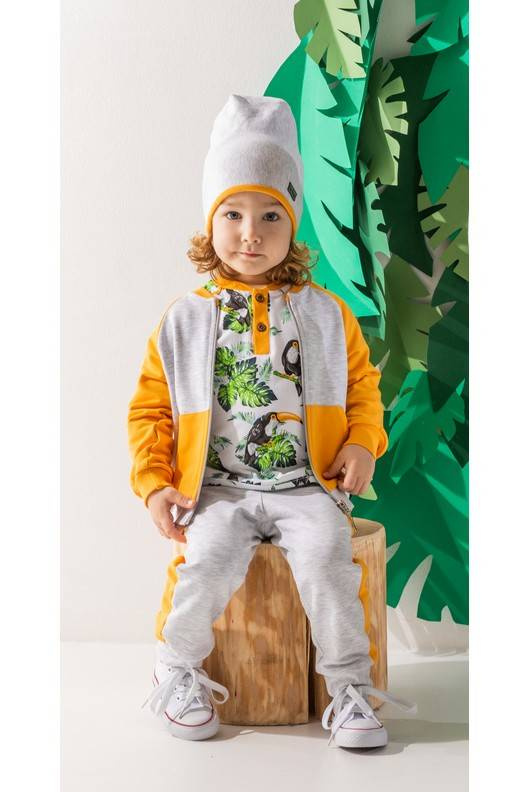 186274 Tukan Spodnie dresowe Nicol - szary/pomarańczowy