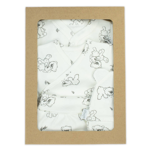 4700 02 Komplet wyprawkowy 4-częściowy nadruk "Basic" Nicol - kremowy