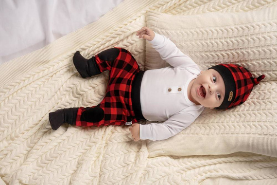 163546 Body z długim rękawem "Magia Świąt" Nicol - biały