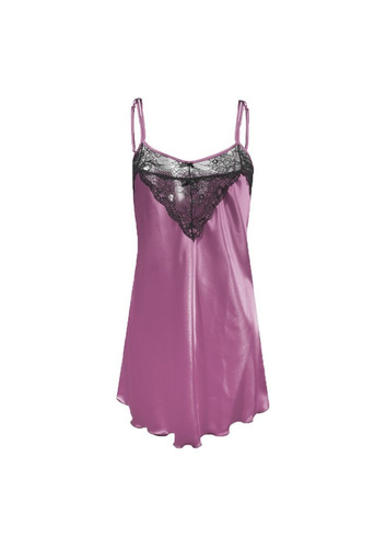 Carla Koszulka damska satynowa DKaren - wrzos/czarny