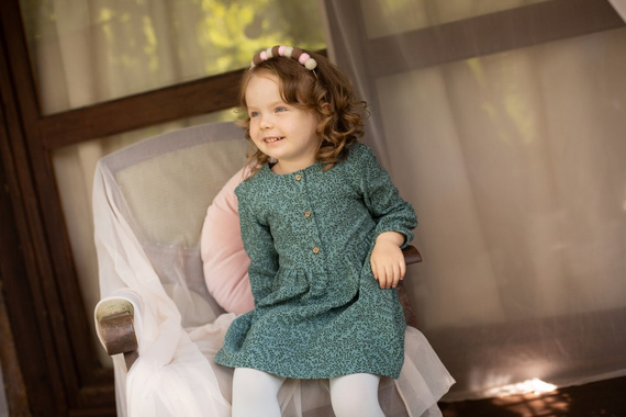 Tres Bien Sukienka z długim rękawem Pinokio - zielony 