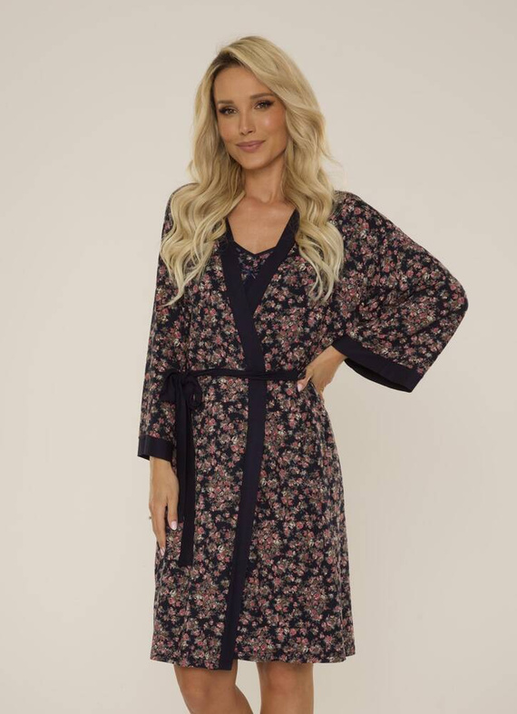 468 Mia Szlafrok damski Forex - granatowy